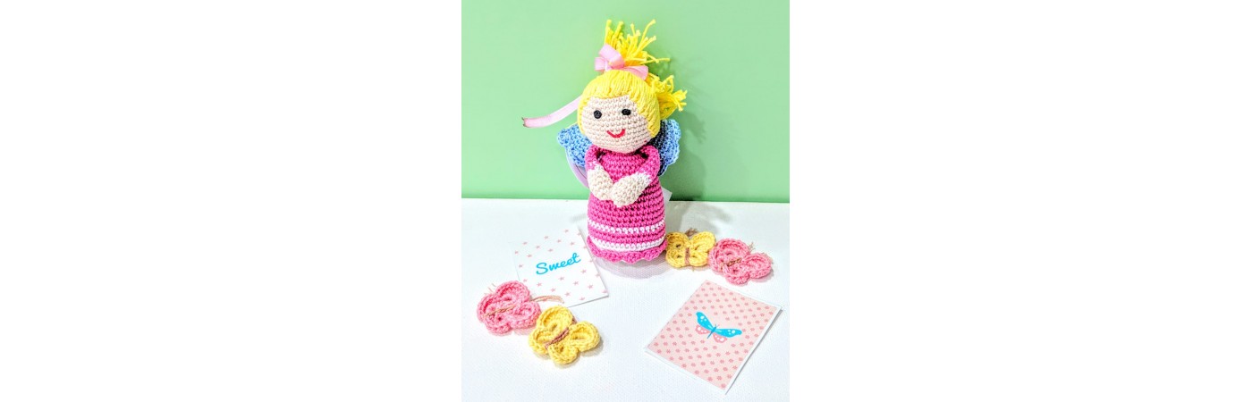  Amigurumi Soft Toy- Handmade Crochet- Fairy Doll (Pink)